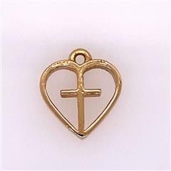 James Avery Crosslet Heart 14K Yellow Gold Charm